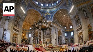 Vatican unveils plans to restore baldachin in St Peters Basilica [upl. by Giffard]