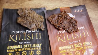 First Time Trying KILISHI Beef Jerky  HungryGh [upl. by Arnon]