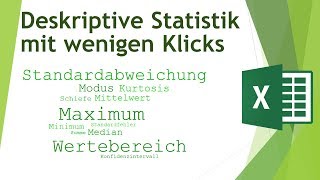 Deskriptive Statistiken zur Verteilung in Excel mit wenigen Klicks  Daten analysieren in Excel 12 [upl. by Thurmond]