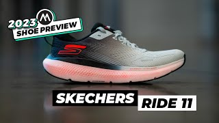 SKECHERS GO RUN RIDE 11 PREVIEW  2023 SKECHERS ROAD SHOES [upl. by Soirtimid]