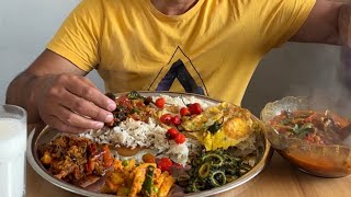 gundruk ko jhol  gundruk bhat mukbang  dalle khursani mukbang  nepali achar  karkalo ko tarkari [upl. by Jo-Anne]