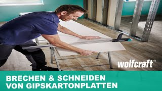 GipskartonSchneider Ritzen Brechen und Schneiden von Gipskartonplatten  wolfcraft [upl. by Marba815]