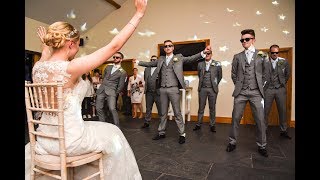 SURPRISE WEDDING DANCE Groomsmen surprise the bride with epic dance [upl. by Nelad742]