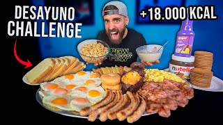 EL DESAYUNO con MÁS CALORÍAS del MUNDO 18000KCAL HUEVOS BACON SALCHICHAS Breakfast Challenge [upl. by Leen]