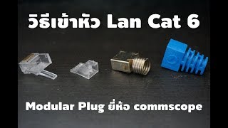 การเข้าหัว cat6 Modular Plug ยี่ห้อ commscope [upl. by Aisinut558]