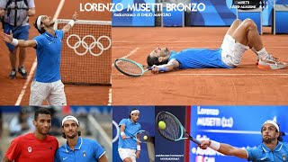 Parigi 2024  BRONZO di LORENZO MUSETTI Singolare Tennis Radiocronaca di Emilio Mancuso Radio 1 [upl. by Rossi]