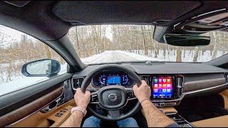 2024 Volvo V90 🇸🇪  20 T8 PlugIn Hybrid 455HP  POV Test Drive [upl. by Aowda132]