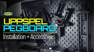 Ikea UPPSPEL Pegboard and Accessories Installation ikea uppspell pegboard organizer [upl. by Otsirave]