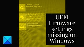 UEFI Firmware settings missing on Windows [upl. by Iturhs]