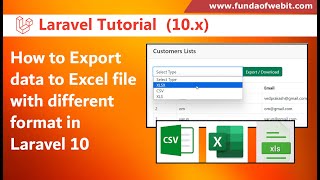 How to Export data to Excel file with different format in Laravel 10 with example step by step [upl. by Acinoev411]