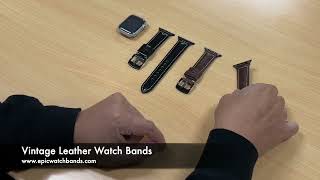 Leather Apple Watch Bands Review  Vintage Leather Bands for Apple Watch [upl. by Porche955]