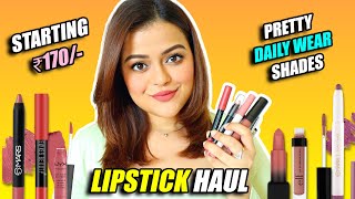 Nykaa Sale LIPSTICK HAUL 💄 Beautiful Daily Wear Lipsticks amp Lip Glosses Starting ₹170 [upl. by Aihceyt]