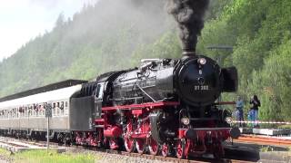 BR 01 202 Ausfahrt PS  Dampf auf der Biebermühle 01062014 Pirmasens Nord [upl. by Anrym]