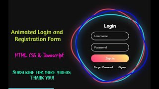 Animated Login Form using HTML and CSS  Login Page using HTML CSS [upl. by Kulsrud794]