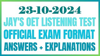 OET LISTENING TEST 23102024 oet oetexam oetnursing oetlisteningtest [upl. by Queenie619]