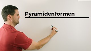 Pyramidenformen Volumen Oberfläche Grundfläche Mantel Körper Mathe by Daniel Jung [upl. by Yedarb]