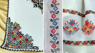 Stunning amp Elegant Cross stitch patternsCharsuti Embroidery Design Ideas Hand made Embroidery [upl. by Pinkham]