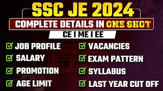 SSC JE 2024  Syllabus  Job Profile  Salary  Promotion  Complete Details in ONE SHOT [upl. by Sevart924]