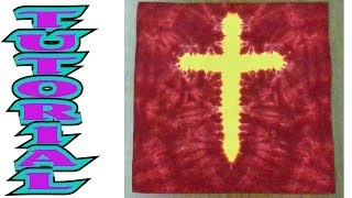 How to Tie Dye a Cross Design Full Tutorial 6 [upl. by Enotna]