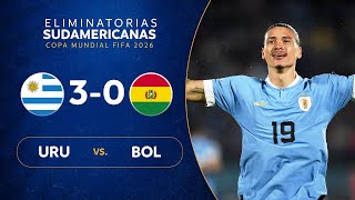 URUGUAY vs BOLIVIA 30  RESUMEN  ELIMINATORIAS SUDAMERICANAS  FECHA 6 [upl. by Anastassia62]