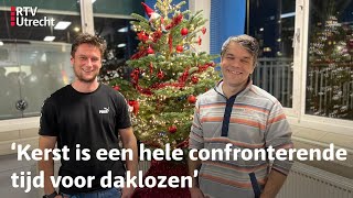 Simon verrast daklozenopvang met kerstboom  RTV Utrecht [upl. by Madancy]