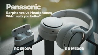 PANASONIC Headphones Earphones REVIEW BATTLE 🎧 RBM500B vs RZS500W Which is more suitable for you [upl. by Paquito]