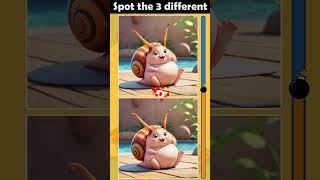 Snail difference  spot the difference  find the difference  braintest cute dementia [upl. by Najtsirk]