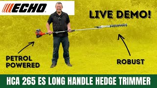 WATCH THIS before you buy a long handle hedge trimmer  the Echo HCA 265 ES live demo 👀🌲 [upl. by Ayahsal216]