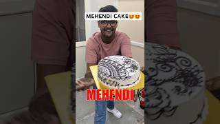 Mehendi Cake 😍 cakevideos cake trufflecake truffle croissant chocolatecake cakedecoration [upl. by Ymorej]