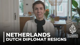 Dutch Diplomat Angelique Eijpe resigns in protest of Dutch governments Gaza policy [upl. by Luiza]