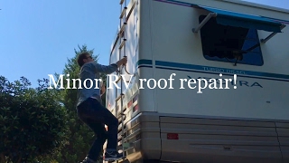 How I fixed a hairline crack in a fiberglass roof on the motorhome [upl. by Aij380]