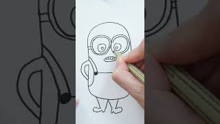 How to draw Minion Beetlejuice shorts drawing [upl. by Enylecoj]