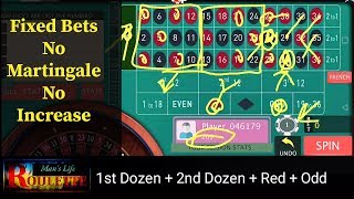 1st Dozen  2nd Dozen  Red  Odd  Static BETS No Martingale ROULETTE Strategy [upl. by Naivart]