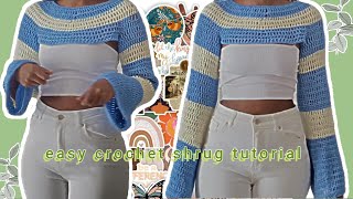 Easy crochet shrug \ fishnet bolero\ sleeves tutorial [upl. by Burny]