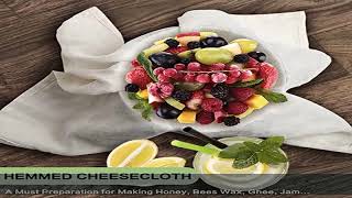 Olicity Cheese Cloths Grade 100 20x20Inch Hemmed Cheesecloth for Straining Reusable 100 Unbleac [upl. by Airebma]