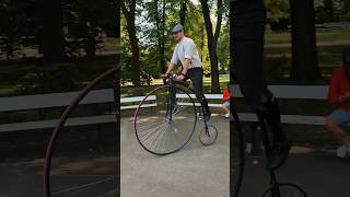 How to Get On and Off a Penny Farthing Bicycle shorts bikelife [upl. by Waylen]