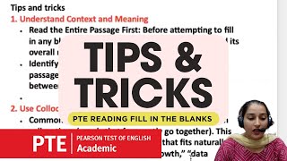 NEW 2025 PTE Tips and techniques  Reading Fill in the blanks [upl. by Akimrej107]