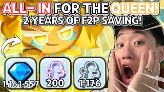 ALLIN 1 MILLION F2P Crystals for GOLDEN CHEESE Viewer Gacha  Cookie Run Kingdom [upl. by Notsgnik688]