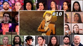 Attack on Titan Season 1 Episode 10 Reaction Mashup 進撃の巨人 [upl. by Sacken]