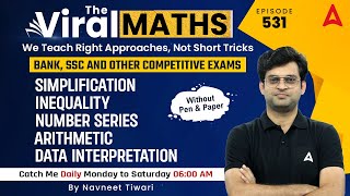 Bank Exams  Simplification  Number Series  Inequality  Arithmetic amp DI By Navneet Tiwari [upl. by Anaitsirc602]