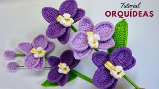 Tutorial Orquídeas A Crochet  Crochet Orchid💜Mayelin Ros [upl. by Karlee]