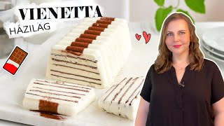 Vienetta jégkrém recept házilag 🍦 fagyigép nélkül 🧊 [upl. by Aneahs]