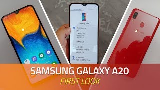 Samsung Galaxy A20 First Look  Specs Camera Price and More [upl. by Nivlam]