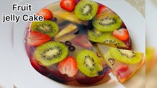 jelly cake  Fruit jelly Cake  Jelly dessert  Jelly Food  Strawberry jelly  agar agar dessert [upl. by Aicssej]