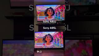 Sony a95l vs Sony a80j gaming sony disney [upl. by Niret]