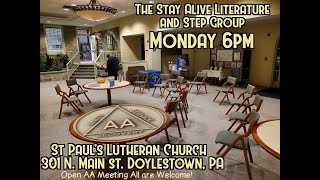 AA Andrew D NJ Step 5 81924  6pm Monday Night Group Doylestown PA [upl. by Sonstrom]