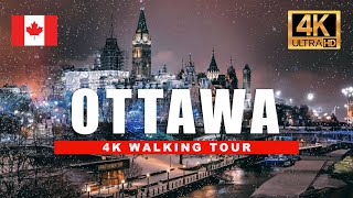 Epic Snowfall in Ottawa ❄️ 4K Winter Night Walk Through Heavy Snow HDR60fps [upl. by Ohploda]