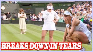 Wimbledon star Barbora Krejcikova breaks down in tears at Annabel Croft question [upl. by Belle514]