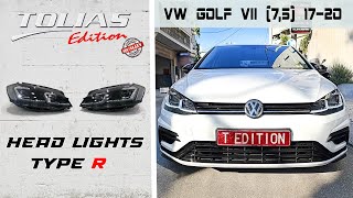 VW GOLF 75 VII Head Lights Type R installed by Tolias Edition [upl. by Cardinal127]