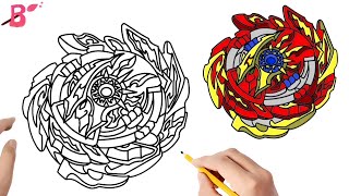 Beyblade Drawing  How to Draw Beyblade Burst  very easy step by step [upl. by Lemmueu]